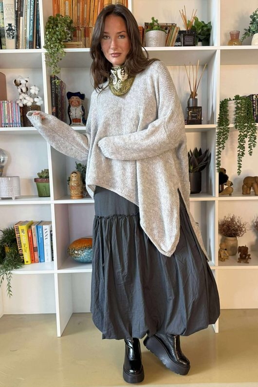 Paloma Pouf Layering Dress Charcoal